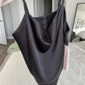 AQUA Black Satin Bodysuit NWT XS